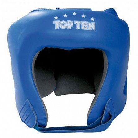 TOP TEN Шлем боксерский боевой кожа, синий