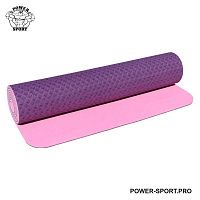 PRO-FIT PROFI Коврик для йоги и фитнеса 6 мм (фиолетовый/розовый)