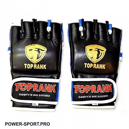TOP RANK TR402-B Перчатки для боев без правил без пальчика, кожа