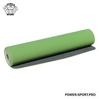 PRO-FIT PROFI Коврик для йоги и фитнеса 6 мм (зеленый/серый)
