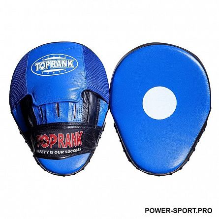 TOP RANK Лапы боксерские с перчатками кожа, синие