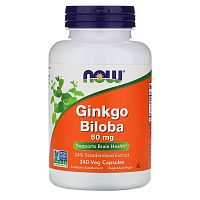 фото NOW Ginkgo Biloba 60 мг 60 капсул
