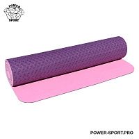 PROFI-FIT Коврик для йоги и фитнеса PROFI 6 мм (фиолетовый / розовый)