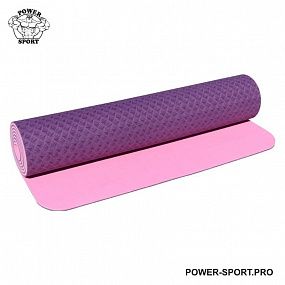 PROFI-FIT Коврик для йоги и фитнеса PROFI 6 мм (фиолетовый / розовый)