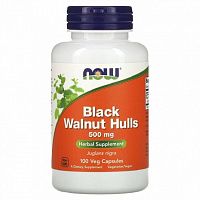 фото NOW Black Wallnut Hulls 500 мг  100 капсул