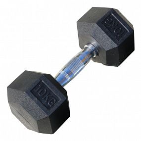 PROFI-FIT Гантель гексагональная обрезиненная 10 кг