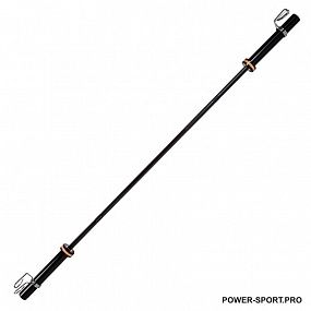 PROFI-FIT Гриф олимпийский Ф50 до 480 кг, женский BLACK, хват 25 мм, длина 201 см, замки-пружины