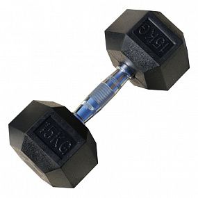 PROFI-FIT Гантель гексагональная обрезиненная 15 кг