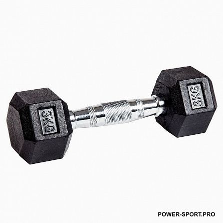 PROFI-FIT Гантель гексагональная обрезиненная  3 кг