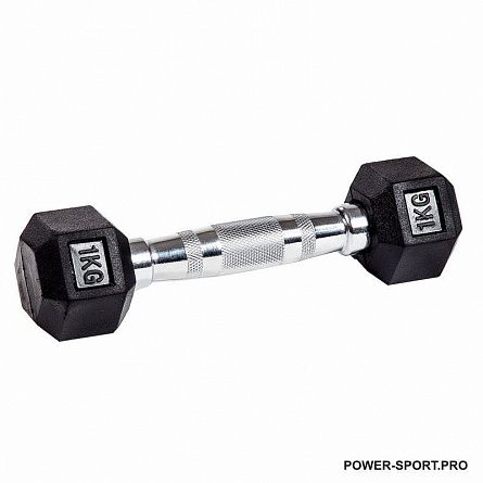 PROFI-FIT Гантель гексагональная обрезиненная  1 кг