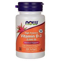 фото NOW Vitamin D-3 2000 IU 240 капсул