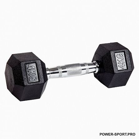 PROFI-FIT Гантель гексагональная обрезиненная  4 кг
