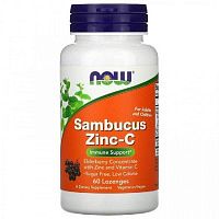 фото NOW SAMBUCUS ZINC-C 60 капс