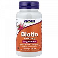 фото NOW Biotin 5000 mcg, 60 капсул