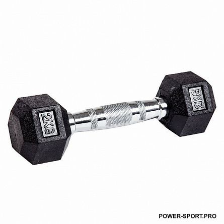 PROFI-FIT Гантель гексагональная обрезиненная  2 кг