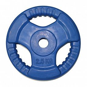 PROFI-FIT Диск Ф26 обрезиненный цветной "Тройной хват"  2,5 кг синий