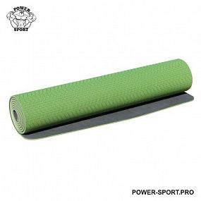 PROFI-FIT Коврик для йоги и фитнеса PROFI 6 мм (зеленый / серый)