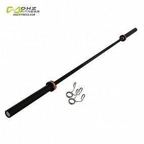 PROFI-FIT Гриф олимпийский Ф50 до 500 кг, BLACK, хват 28 мм, длина 220 см, черный, замки-пружины 